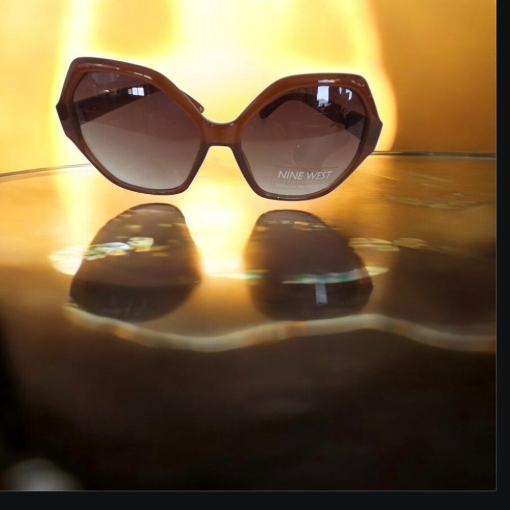 Nine West Hexagon Sunglasses - Brown Tortoise | 100% UV
